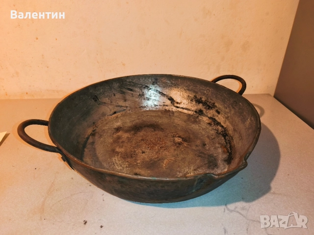 медна тава с железни дръжки 16, снимка 2 - Антикварни и старинни предмети - 52524773