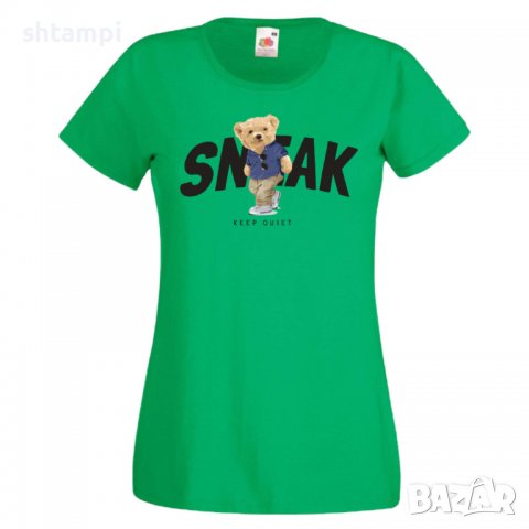 Дамска тениска  bear SNEAK Keep Quiet, Мече,Меченце,Животно, Играчка,Изненада,Подарък,Повод,, снимка 7 - Тениски - 37293398
