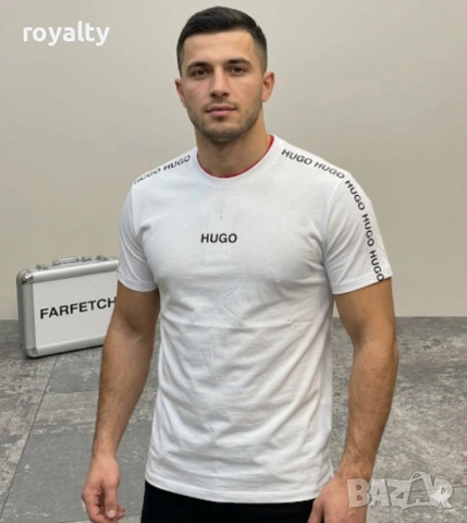 Hugo Boss Нова Бяла Мъжка Тениска Хюго Бос 