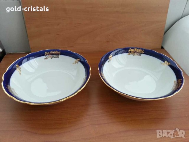 Сервиз руски порцеланови чинии кобалт с позлата , снимка 11 - Антикварни и старинни предмети - 24078952