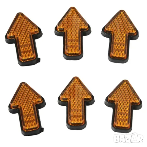 Жълти светлоотразителни ленти 6 броя 50 x 15 mm