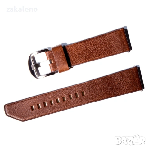 GL02 Кожена каишка за Apple Samsung Galaxy Watch Huawei Xiaomi Garmin, снимка 3 - Резервни части за телефони - 53196454