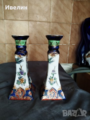 два порцеланови свещници-комплект, снимка 4 - Антикварни и старинни предмети - 30147461