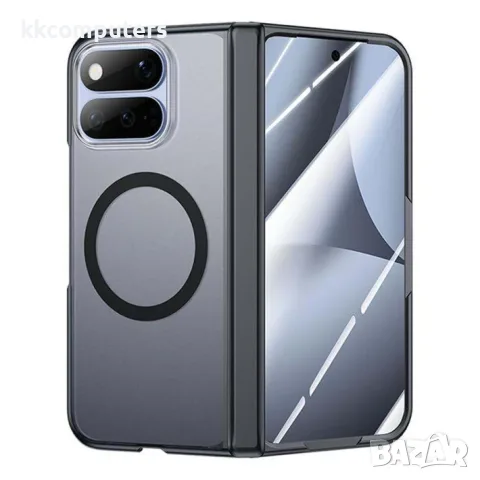 Калъф за Google Pixel 11 Pro Fold Магнитен с Матиран Полупрозрачен Корпус, Защита на Пантата и Скрий
