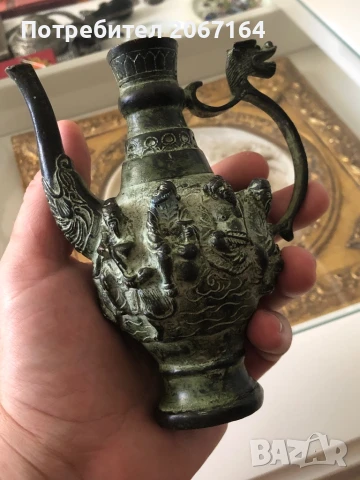 Китайски бронзов чайник, снимка 7 - Колекции - 51020683