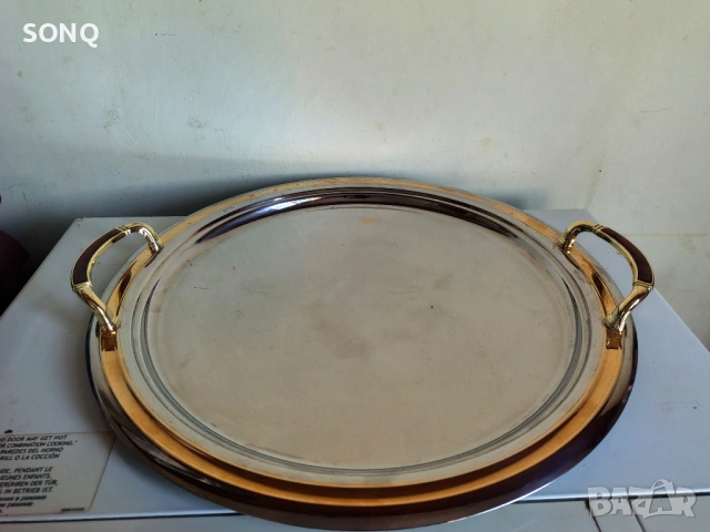 Страхотен Поднос Със Позлата 24К