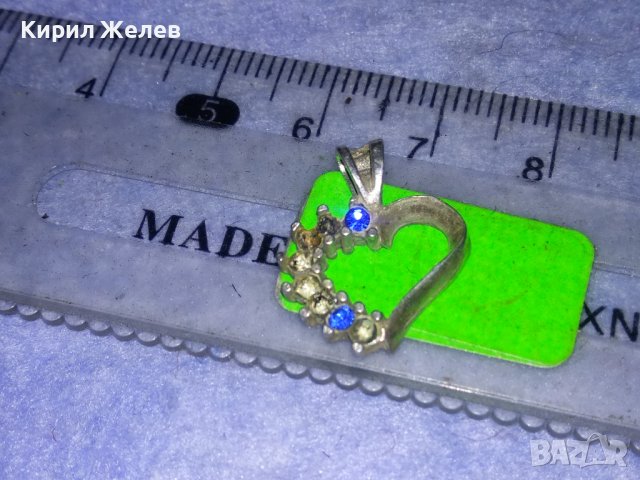 СТАР СЪРЦЕВИДЕН САПФИРЕН СРЕБЪРЕН СРЕБРО 925 МЕДАЛЬОН 34807, снимка 12 - Антикварни и старинни предмети - 40762698