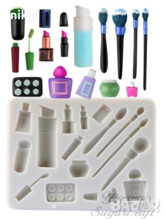 Микс Козметика четки грим сенки силиконов молд форма фондан украса торта 