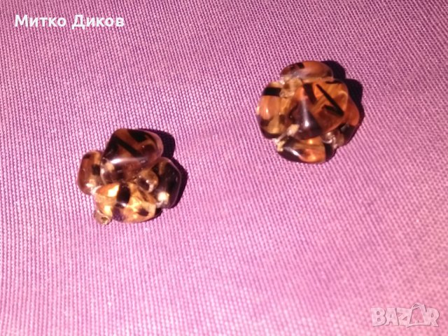 Обеци от чешко стъкло винтидж