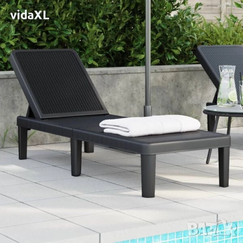 vidaXL Шезлонг регулируем в 4 позиции 155,5x57x28 см полипропилен(SKU:4008100), снимка 2 - Градински мебели, декорация  - 52901334