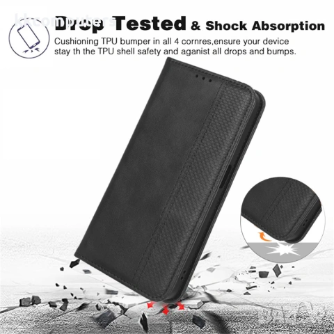 Кожен Ретро Калъф Портфейл за Oppo Find X9 Pro 5G- Магнитно затваряне, Държач за карти и Стойка, вкл, снимка 3 - Калъфи, кейсове - 53033152