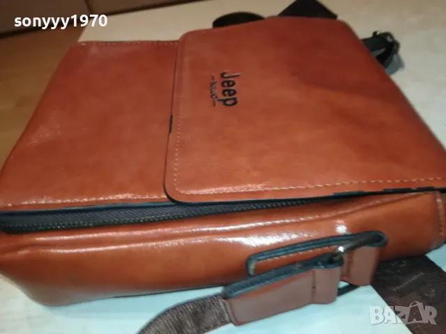 КОЖЕНА ЧАНТА JEEP-МЪЖКА ЗА ПРЕЗ РАМО 2901251027, снимка 3 - Чанти - 48874906