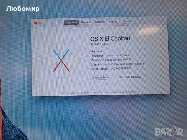 Apple Mac mini 4 GB RAM Apple Desktops 500 GB, снимка 7 - За дома - 52796096