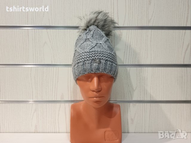 Нова зимна светлосива дамска шапка СилвърСтар с подплата плюш, снимка 5 - Шапки - 35510132