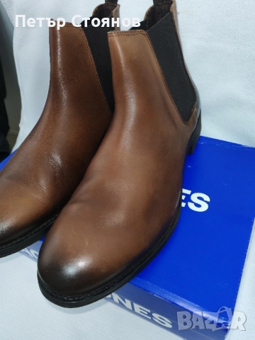 Удобни мъжки боти от естествена кожа Jack&Jones №46, снимка 3 - Мъжки боти - 51977571