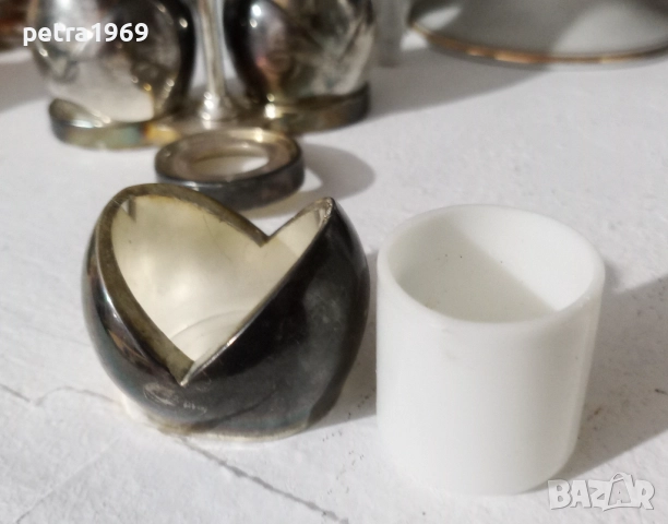 Комплект за подправки, със собствена стойка, посребрен, с позлатяване, снимка 14 - Аксесоари за кухня - 51953997