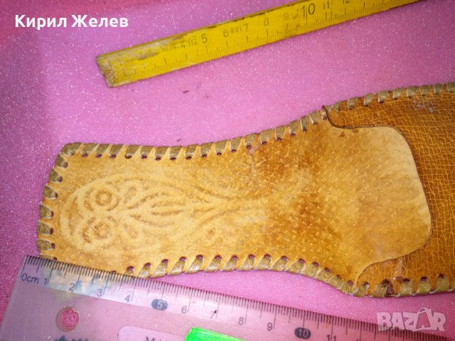 СТАР СТИЛНО ОРНАМЕНТИРАН КОЖЕН КАЛЪФ За ОЧИЛА ЕСТЕСТВЕНА КОЖА РЪЧНА АРТ ИЗРАБОТКА 42900, снимка 6 - Други ценни предмети - 44307417