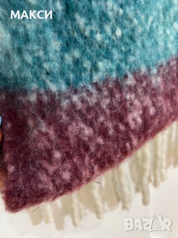 Пухен мек дълъг и широк зимен шал с ресни- 100% акрил, снимка 2 - Шалове - 38961009