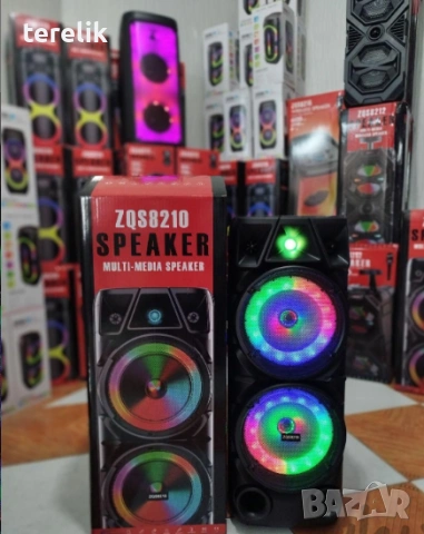 %Cobra Нова ZQS 8210 2х8 120W 6500mah 2 микрофона ПРЕНОСИМА КАРАОКЕ КОЛОНА От вносител 12 месеца гар, снимка 8 - Тонколони - 53165486