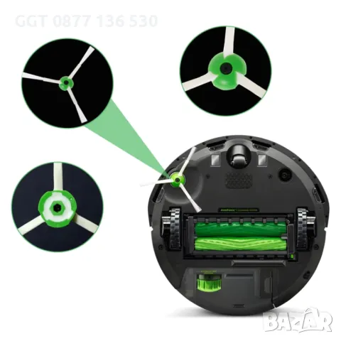 НОВИ Странични четки за прахосмукачка робот iRobot Roomba E I J серии, снимка 2 - Прахосмукачки - 48210684