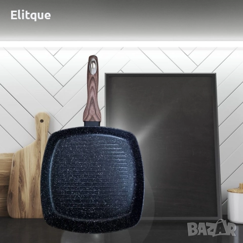 Висококачествен грил тиган с незалепващо гранитно покритие, 26 см