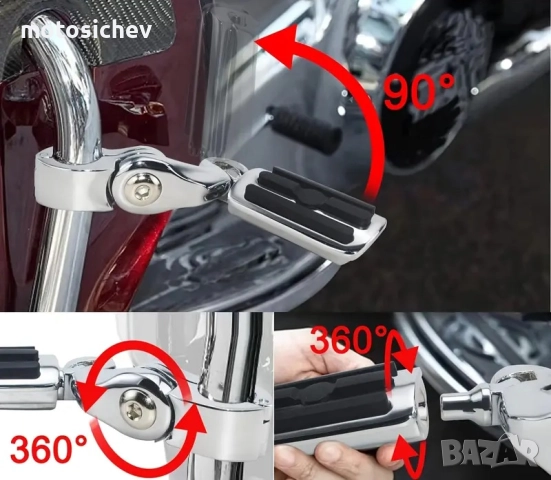 МОТОЦИКЛЕТНИ ХРОМИРАНИ СТЕПЕНКИ ЗА РОЛБАРИ ЗА CUSTOM,CHOPPER,CRUISER., снимка 4 - Аксесоари и консумативи - 51908762