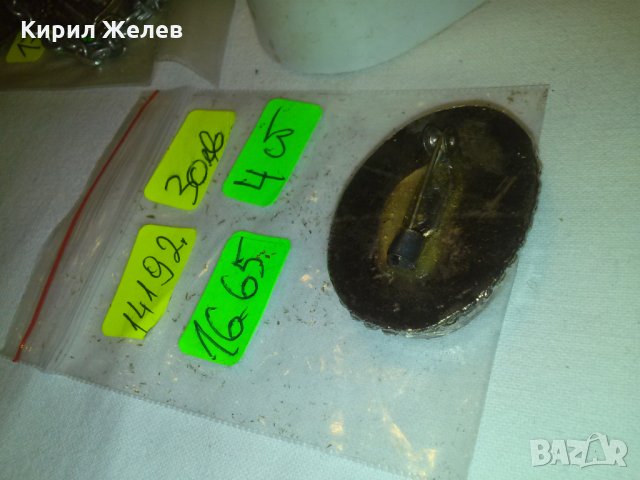 СТАРА ТИБЕТСКО СРЕБРО БРОШКА с ГОЛЯМ ЧЕРЕН ОНИКС 14192, снимка 7 - Антикварни и старинни предмети - 29564208