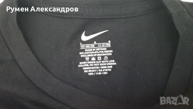 Черна детска унисекс тениска Nike за ръст 147-163 см или 11 - 13 год., снимка 7 - Детски тениски и потници - 50091171