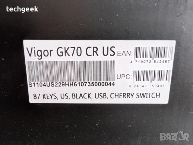 [НОВА] Гейминг клавиатура MSI Vigor GK70 - RGB подсветка, Cherry MX Red, снимка 8 - Клавиатури и мишки - 53175029