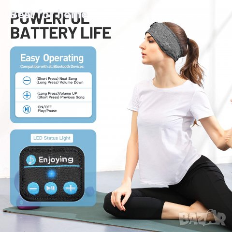 Perytong Bluetooth спортни слушалки в лента за глава, снимка 3 - Bluetooth слушалки - 38812021