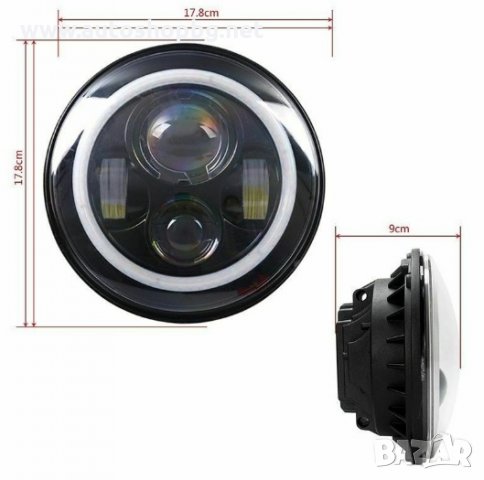 LED фар 7 инча за вграждане 12V, снимка 3 - Аксесоари и консумативи - 33957557