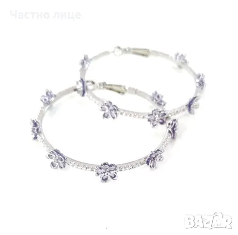 Обеци със сребърна игла , снимка 2 - Обеци - 48692919