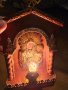 Старинен  православен гръцки иконостас  с Богородица и младенеца - красота от дърво и метален обков , снимка 1 - Антикварни и старинни предмети - 40567692