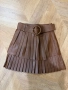 Кафява кожена пола Zara, снимка 2