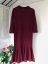 Красива рокля бордо,плътен трикотаж, снимка 4