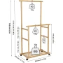 ПРОМОЦИЯ Мобилна бамбукова стойка за дрехи на 2 нива UNHO JJ-ZY643, снимка 4