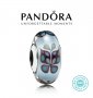 Нова Колекция! Талисман Пандора сребро проба 925 Pandora Blue Butterflies Murano. Колекция Amélie, снимка 1 - Гривни - 39424771