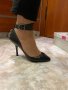 Дамски черни обувки естествена кожа на ток, снимка 1 - Дамски обувки на ток - 42851349