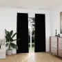 vidaXL Затъмняващи завеси с куки, 2 бр, кадифе, черни, 140x225 см, снимка 2