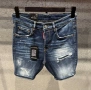 DSQUARED2 Мъжки Сини Къси Дънки С Накъсан Ефект🔝Дамски Къси Дънкови Панталони Код Mens P.198, снимка 3