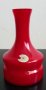 Червена опалинена стъклена ваза в стил арт деко от Мурано