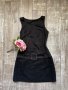 Елегантна черна с ниска талия комбинирана рокля букле и трико , снимка 7