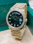 Rolex Day Date President Gold Green Diamond Bezel, снимка 8