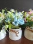 Изкуствени рози в кашпа , снимка 2