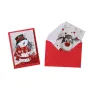 5290 Мини брокатени коледни картички с червен плик, снимка 2