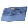 Клавиатура Безжична Блутут Delux GM903CV Bluetooth 5.0 Синя Ергономична , снимка 1 - Клавиатури и мишки - 36939142