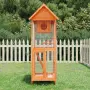 vidaXL Къщичка за птици кафява 60x58,5x160 см масивна чамова дървесина, снимка 2