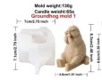3D Мармот катерица силиконов молд форма фондан свещ гипс смола сапун, снимка 2