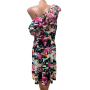Елегантна рокля H&M размер XL шарена едно рамо, снимка 2