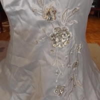 Официална рокля в светло сив цвят със сиви пайетки, снимка 4 - Рокли - 44757091